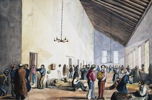 Scutari Hospital, Tyrkiet, 1857 (wc på papir) af English School